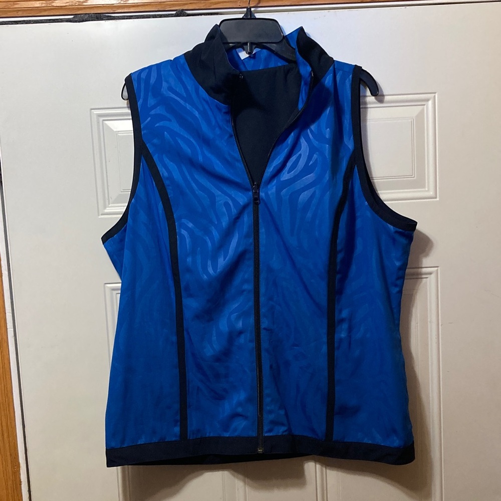 Blue Sleeveless Zip-Up Vest XL